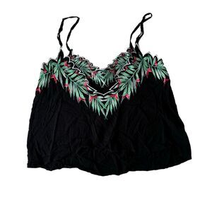 Show Me Your Mumu Wesley top palm party embroidered Crop tank XS